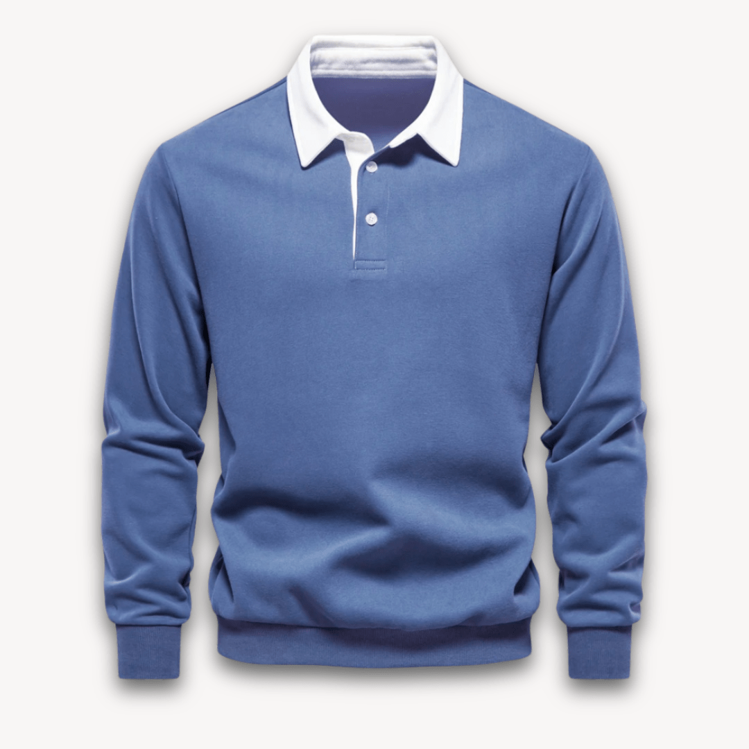 Rainer - Elegant classic long-sleeve polo sweater for stylish looks