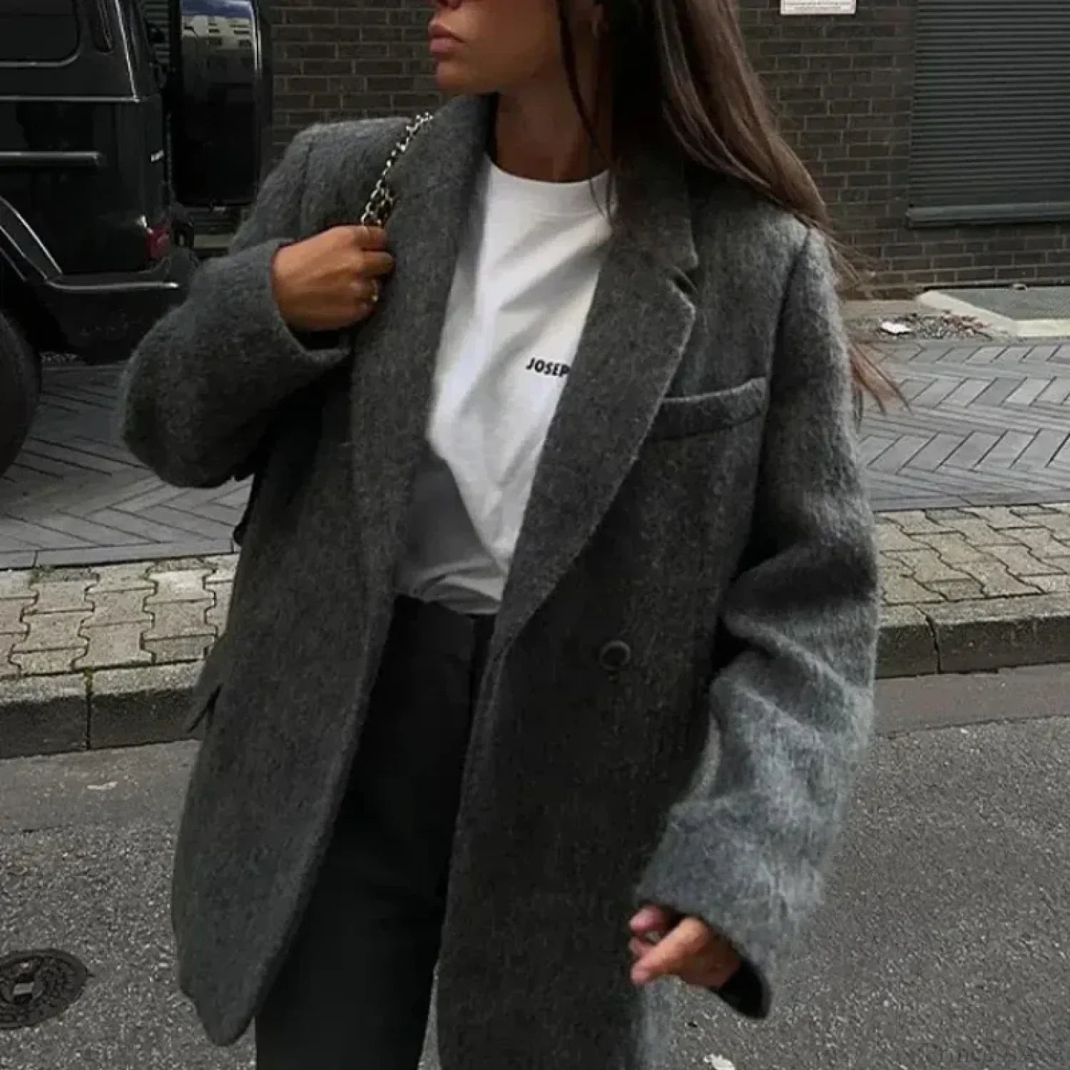 Elegant Retro Wool Button-Down Overcoat for Timeless Style