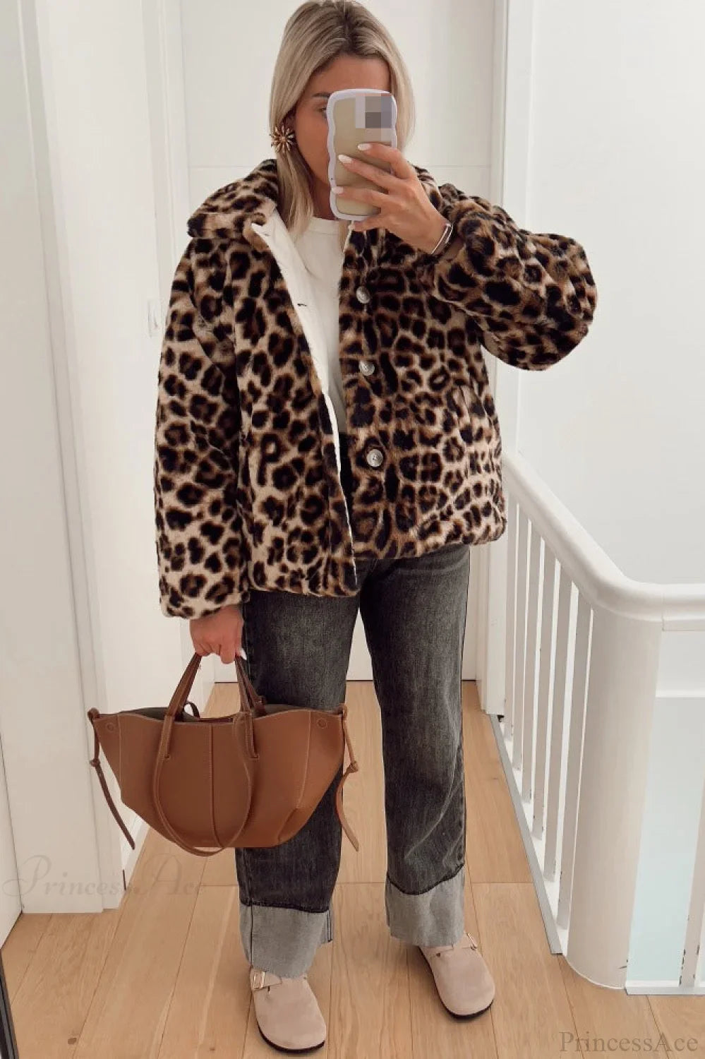 Reversible Cotton Leopard Print Coat for a Versatile Style