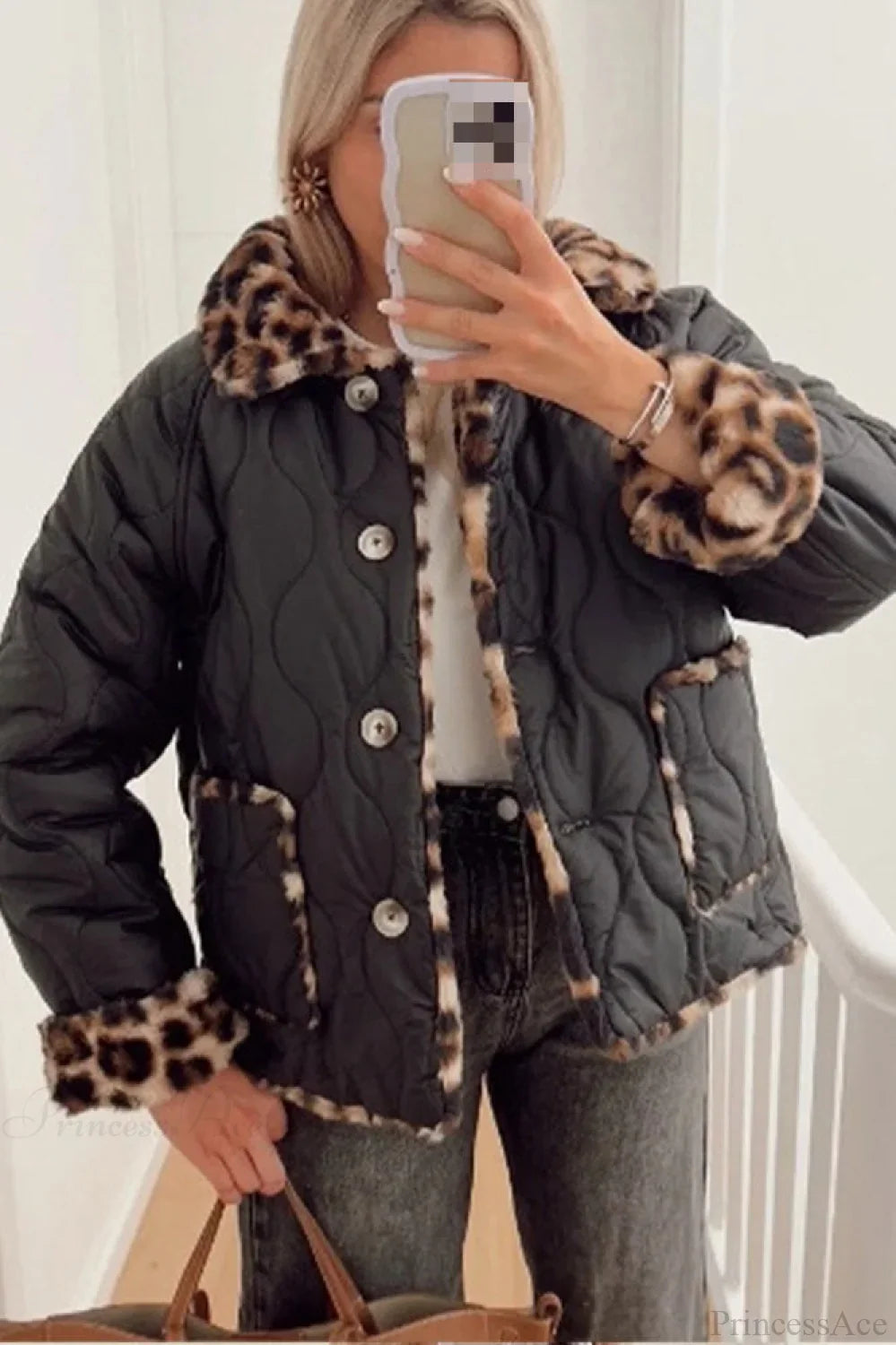 Reversible Cotton Leopard Print Coat for a Versatile Style