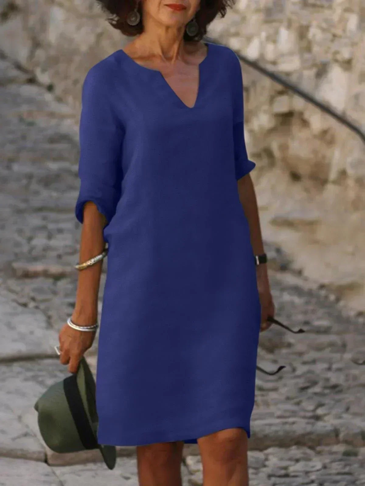 Elegant V-Neck Dress – Timeless, Sophisticated Style