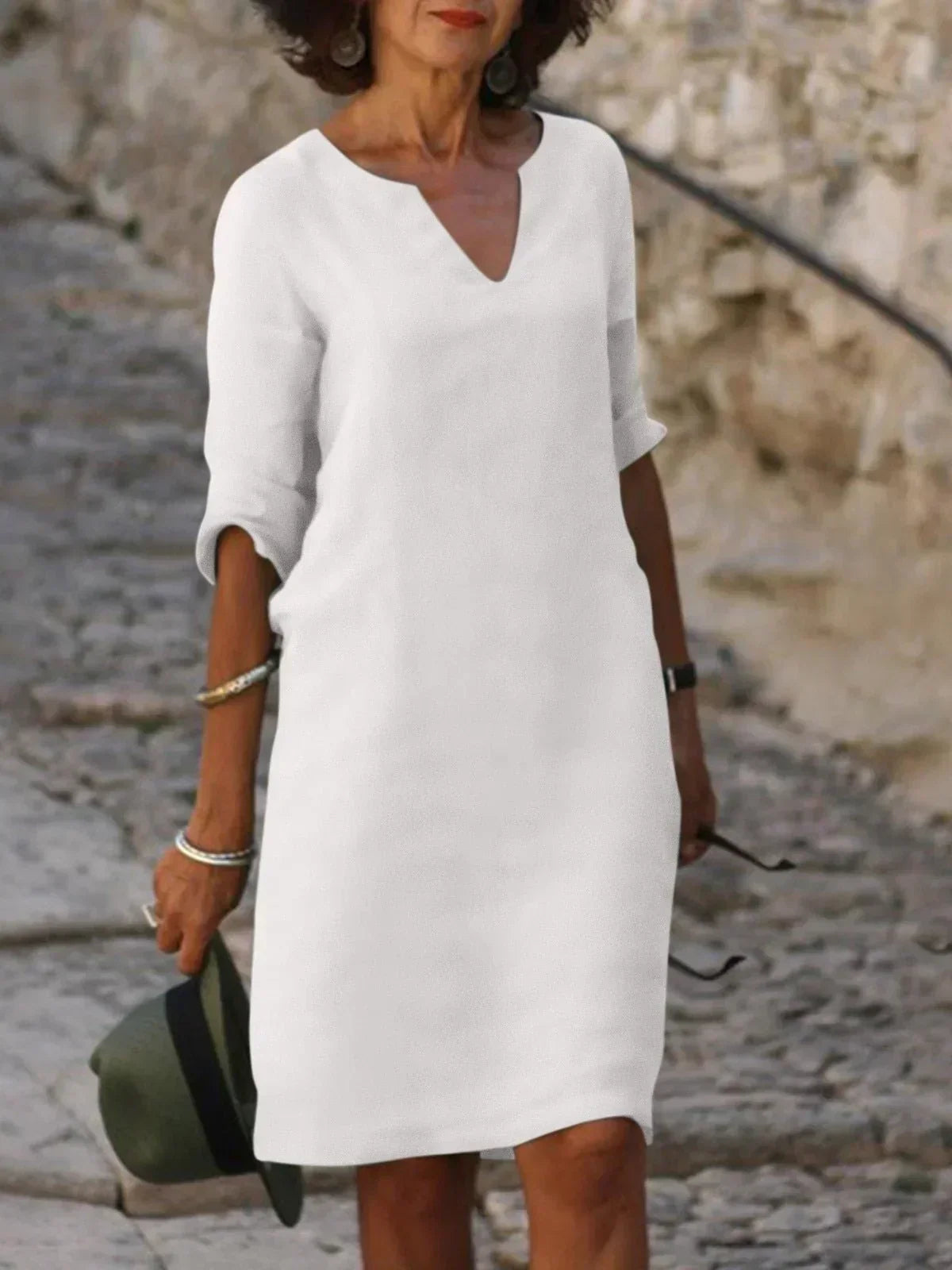 Elegant V-Neck Dress – Timeless, Sophisticated Style