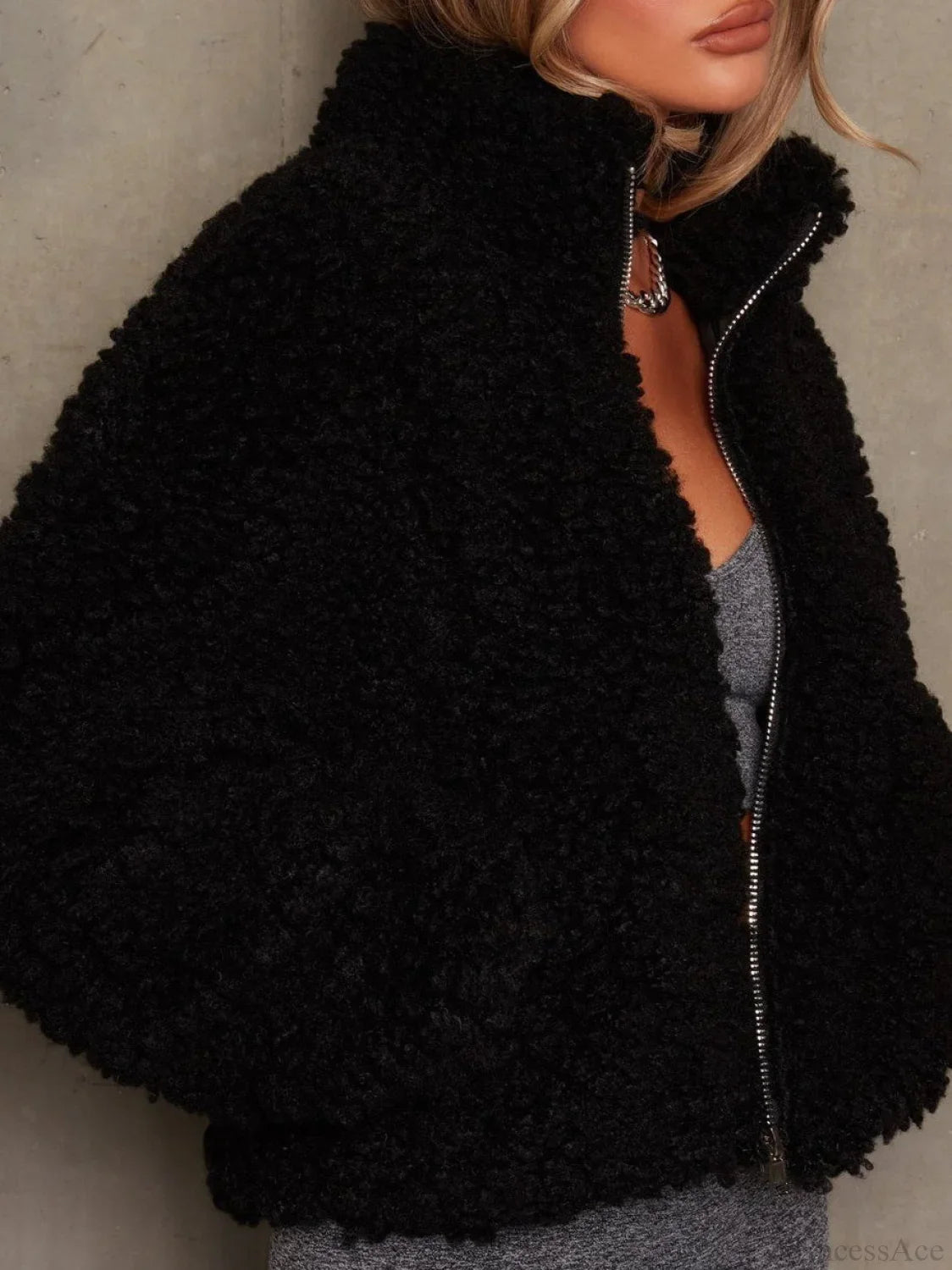 Cropped Minimalist Sherpa Jacket and Fuzzy Softness