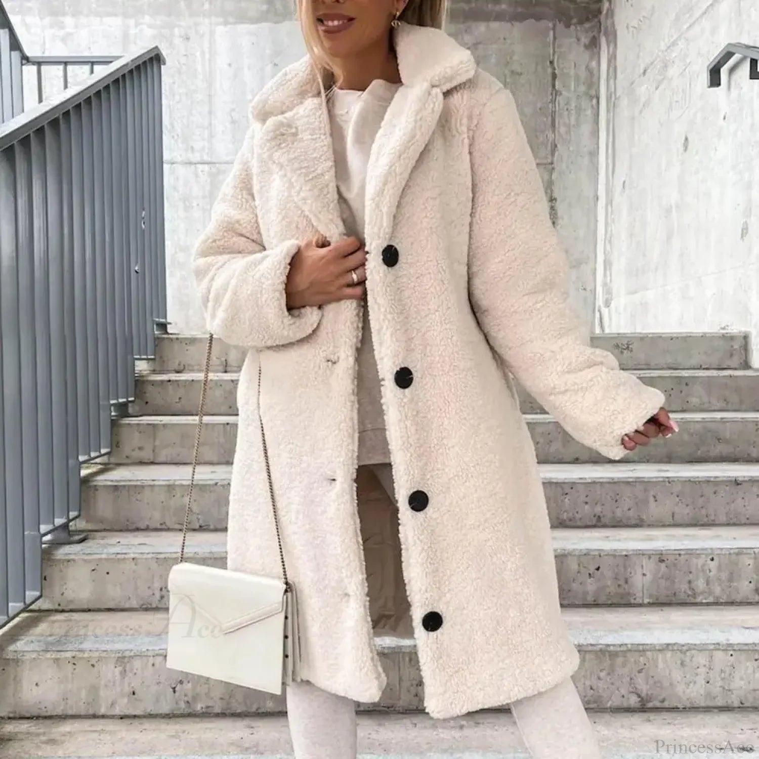 Elegant Solid Woolen Belted Coat for a Classic, Cozy Look