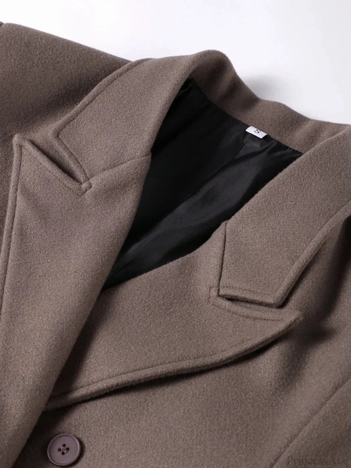 Solid Wool Outerwear with Revers and Elegant Long Sleeves