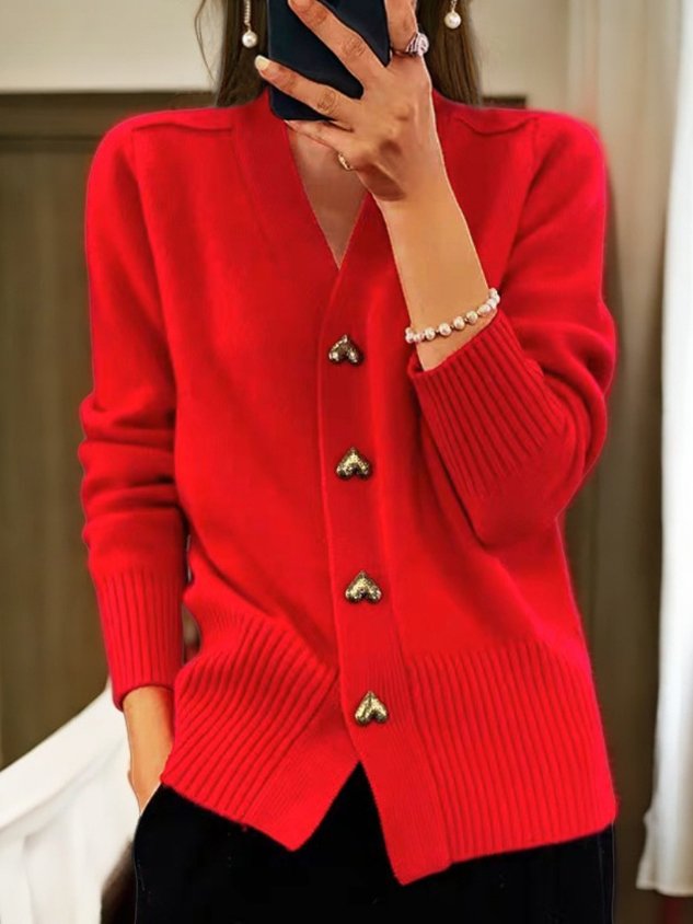 Heart-Button Cardigan: Cozy, Cute Knit