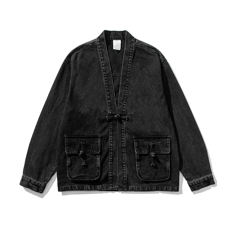 Theodor - Stylish Modern Denim Kimono with Nostalgic Vintage Flair