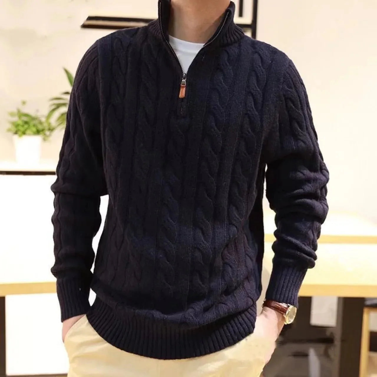 Torsten - Elegant men's knitted sweater in timeless classic design