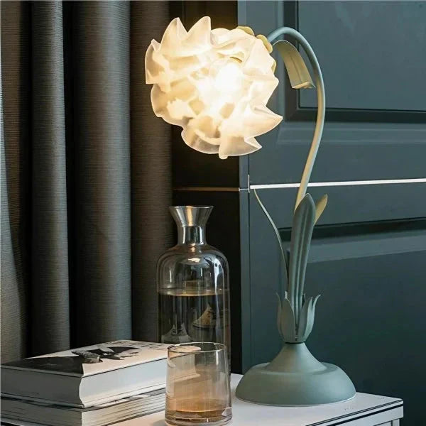 Elegant vintage table lamp with adjustable floral design