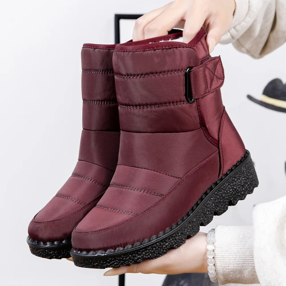 Women's Cozy Padded Snow Boots - Insulated, Plush Comfort for Winter