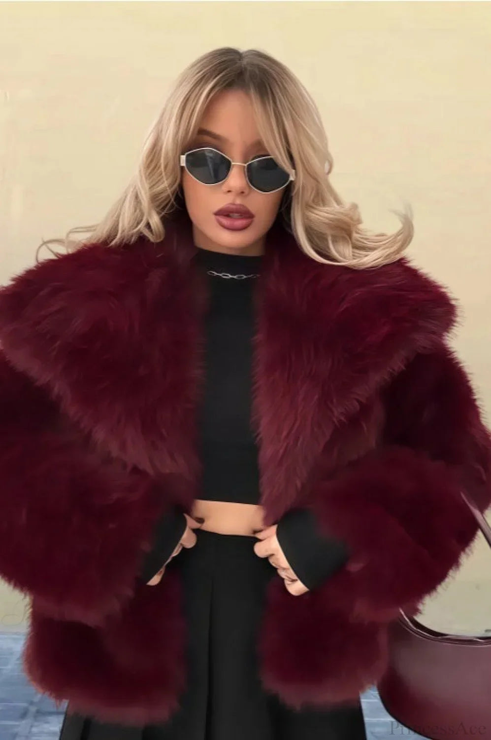 Vintage Solid Color Minimalist Faux Leather Coat