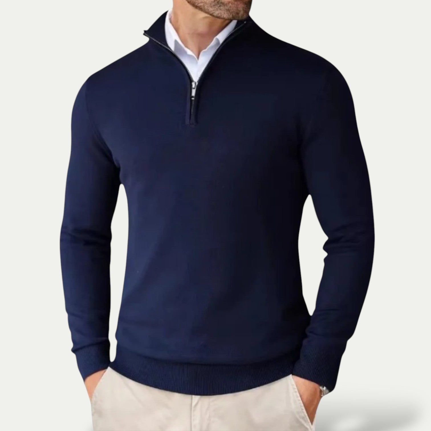 Werner - Elegant Cashmere Half-zip Sweater with Long-Sleeve Comfort