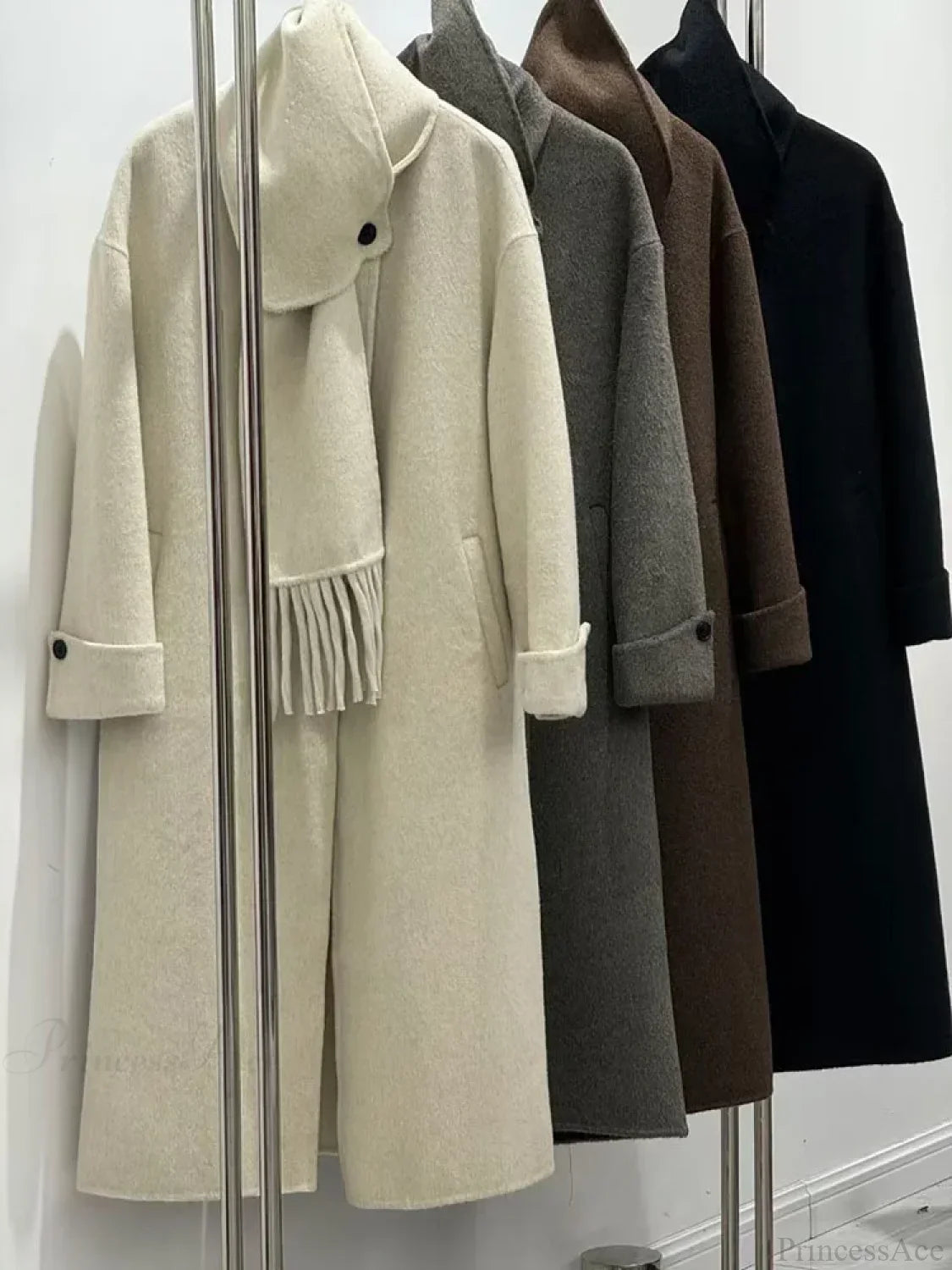 Wool Coat with Single Button Full Sleeves