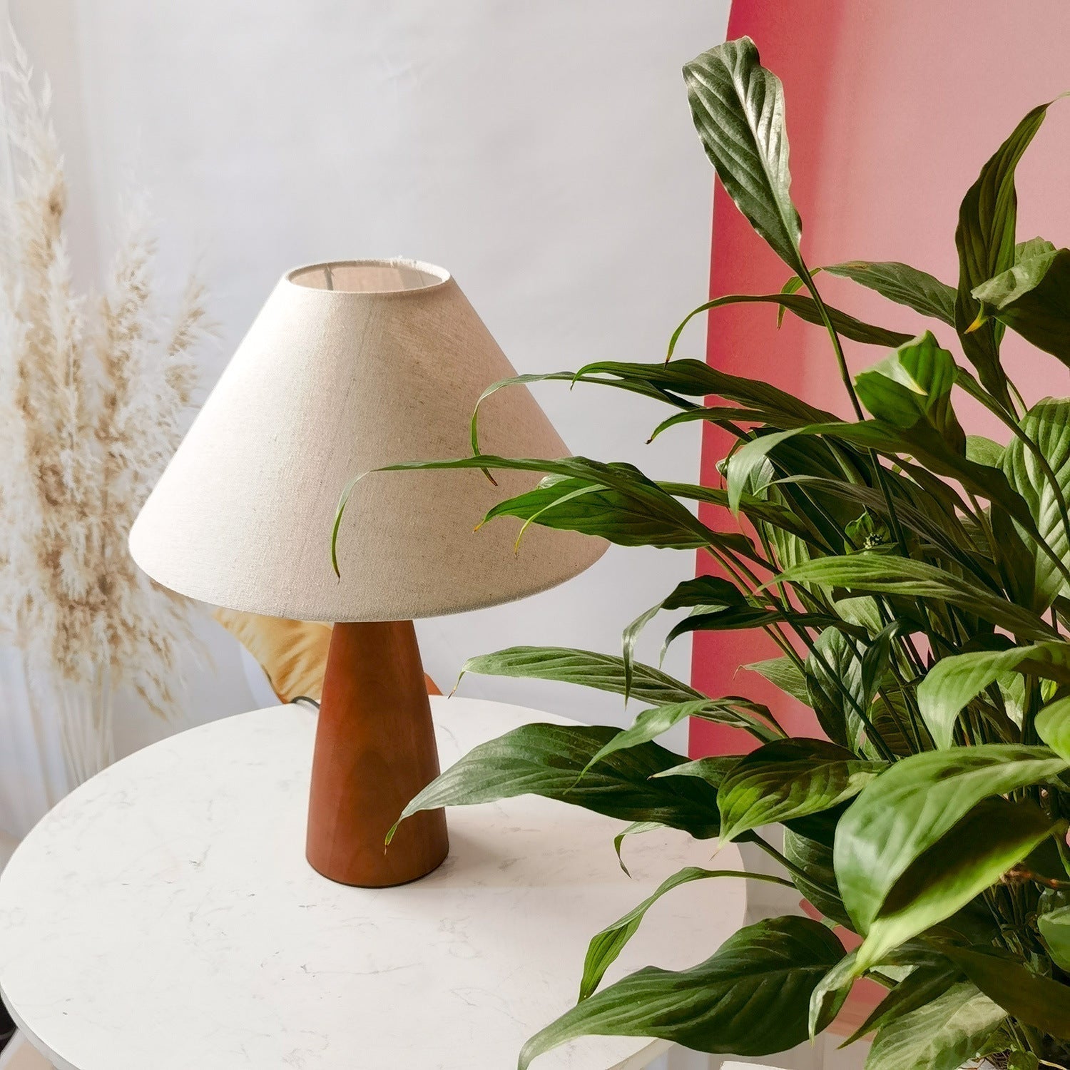 Elegant solid wood table lamp in the century style for stylish lighting