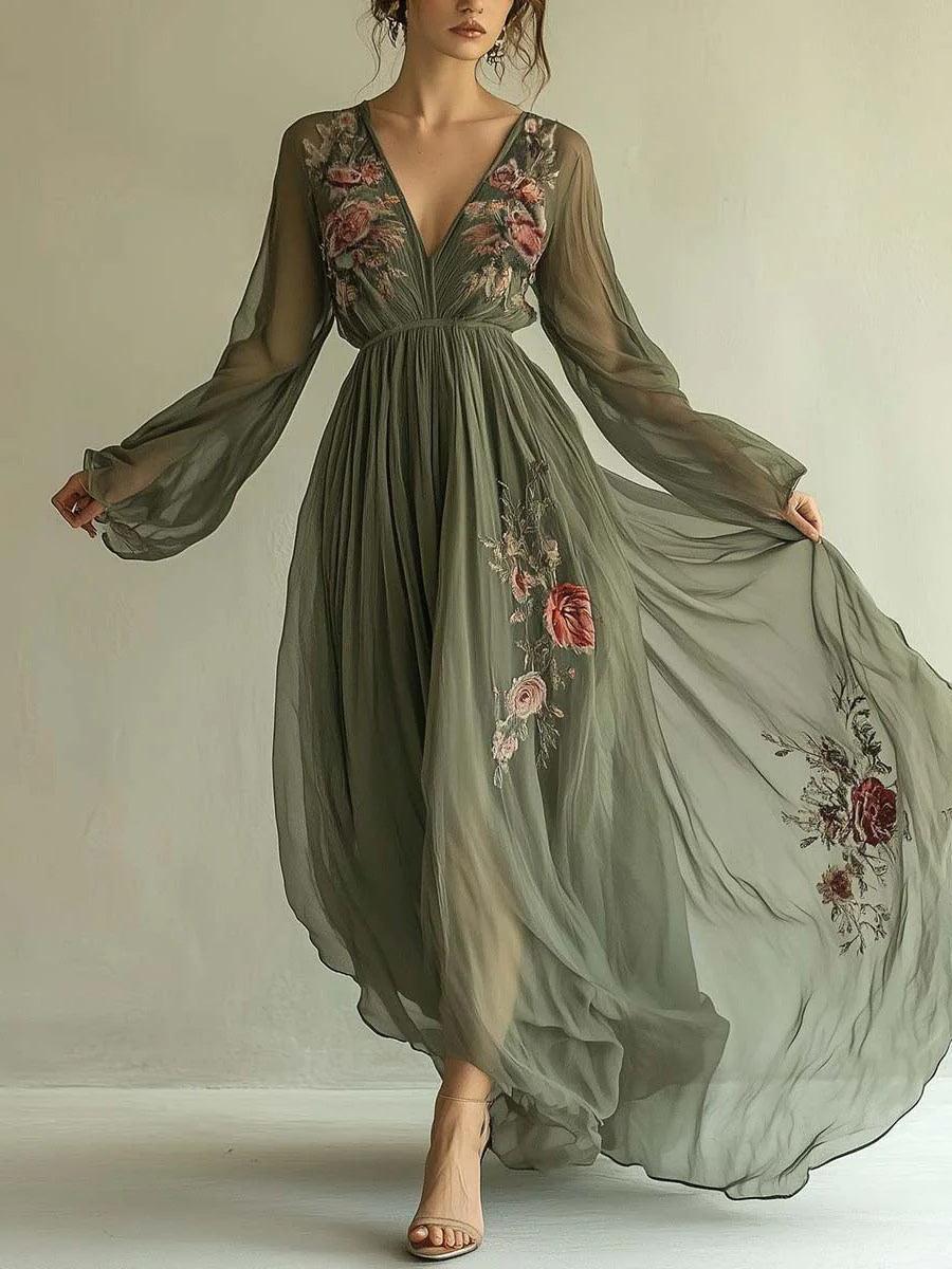 Trendy chiffon printed dress for an elegant look
