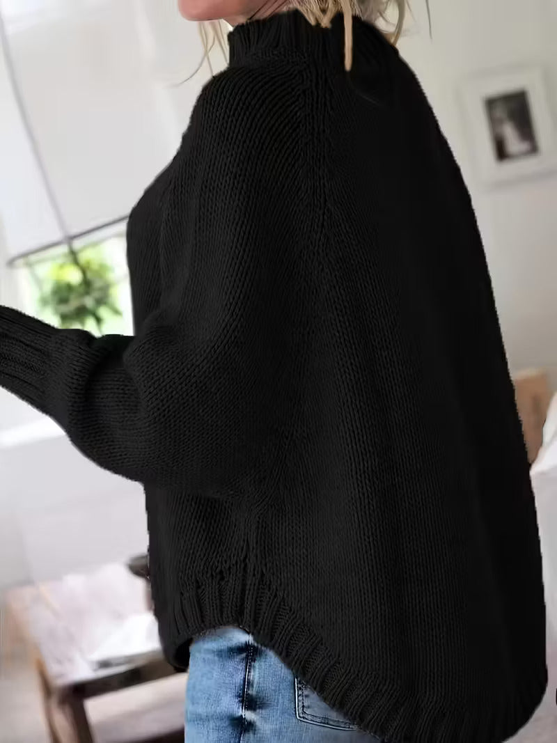 PAMELLA – Oversized Knit Sweater with Rainbow Pattern