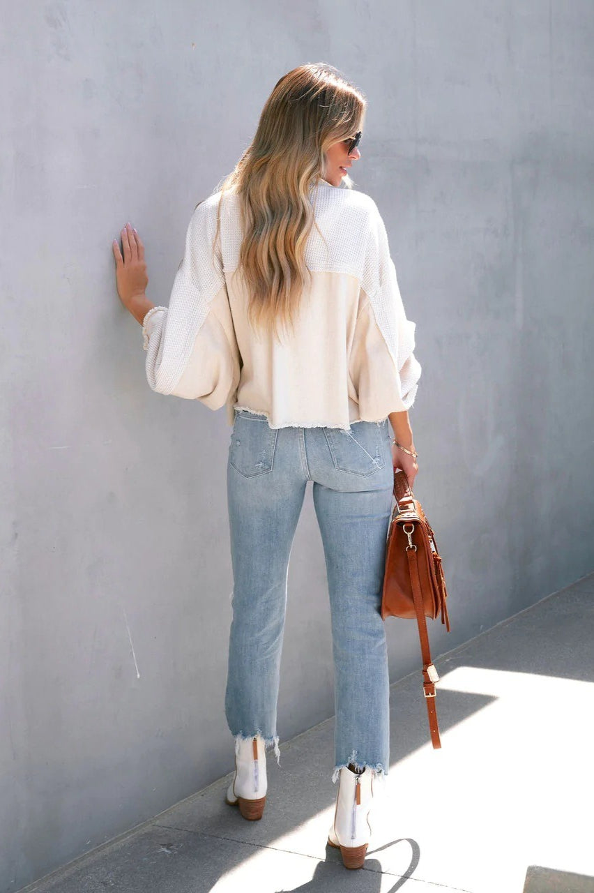 Long-sleeve honeycomb velvet coat for a stylish and warm look