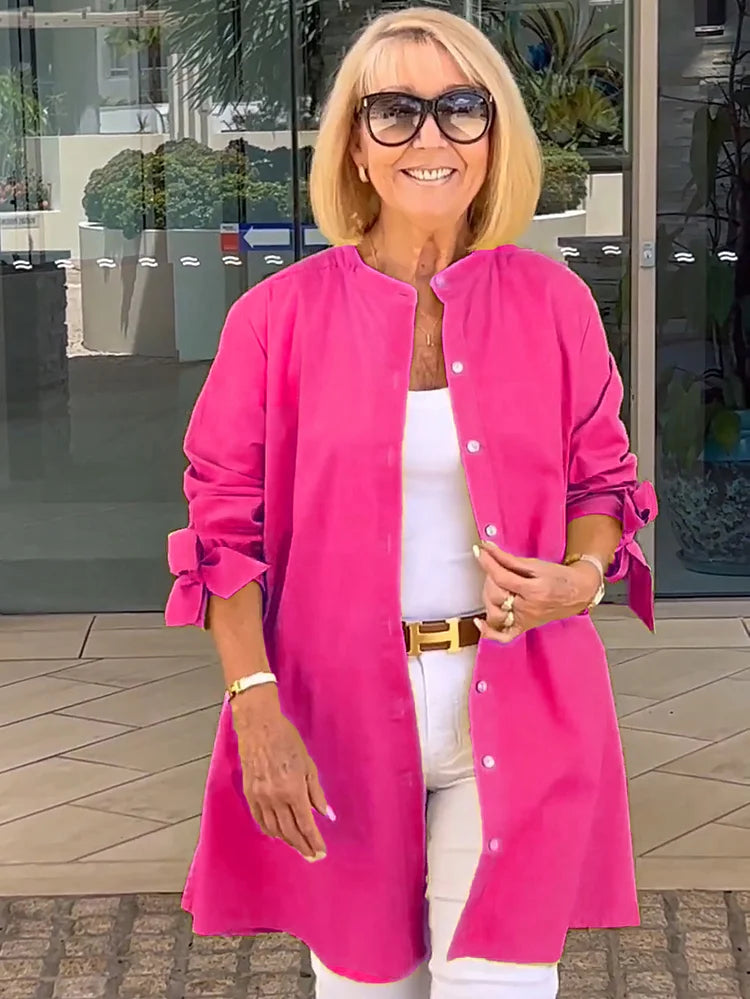 Two-Piece Fluid and Flattering Set with Bow Detail