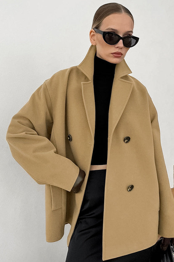 Loose Wool Coat with Lapel for an Elegant and Cozy Style