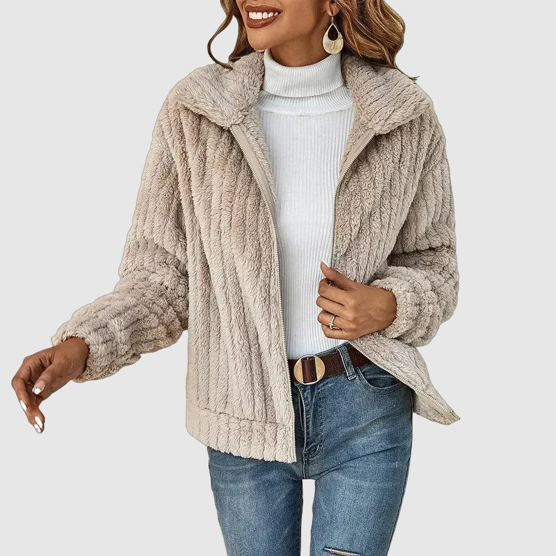 Women's Cozy Faux-Fur Plush Cardigan