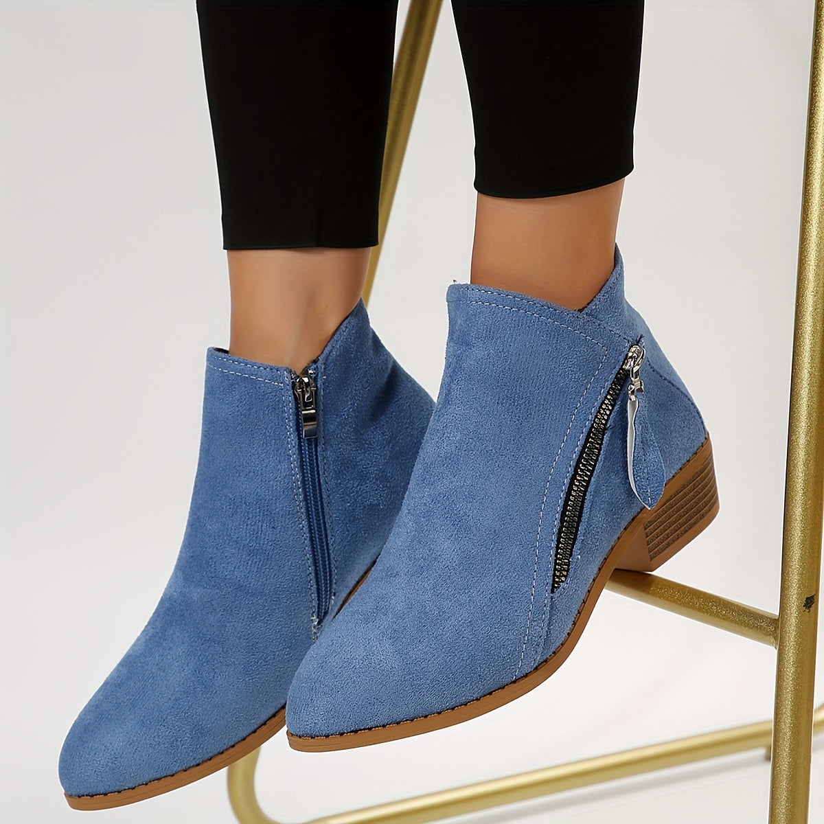 Seren - Sleek Pointed-Toe Ankle Boots with Heel and Zip