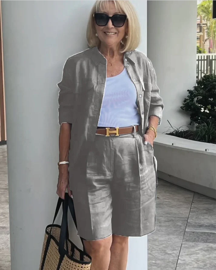 Two-Piece Elegant Women's Cardigan Set