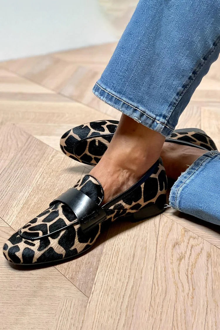 Luxurious Animal-Print Loafer with Elegant Detailing