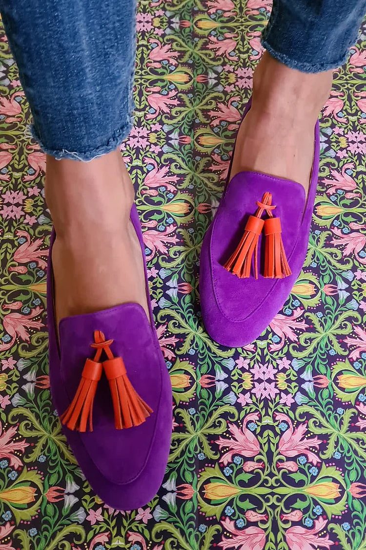 Purple Tassel Loafers