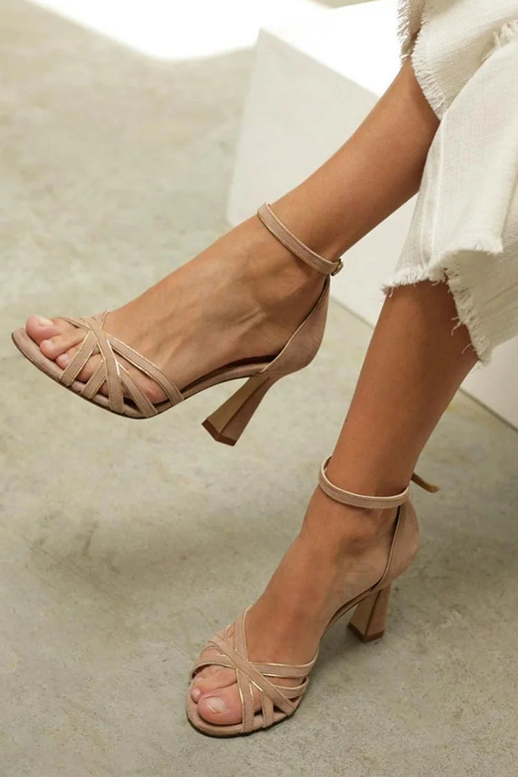 Chic Strappy Mid-Heel Sandals
