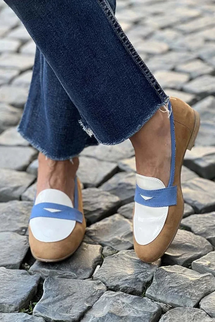 Color-Block Loafers – Bold, Multi-Tone Slip-On Shoes