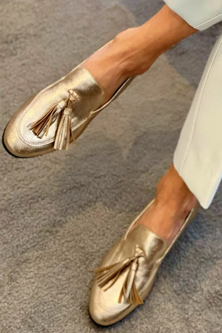 Golden Moccasin with Tassels