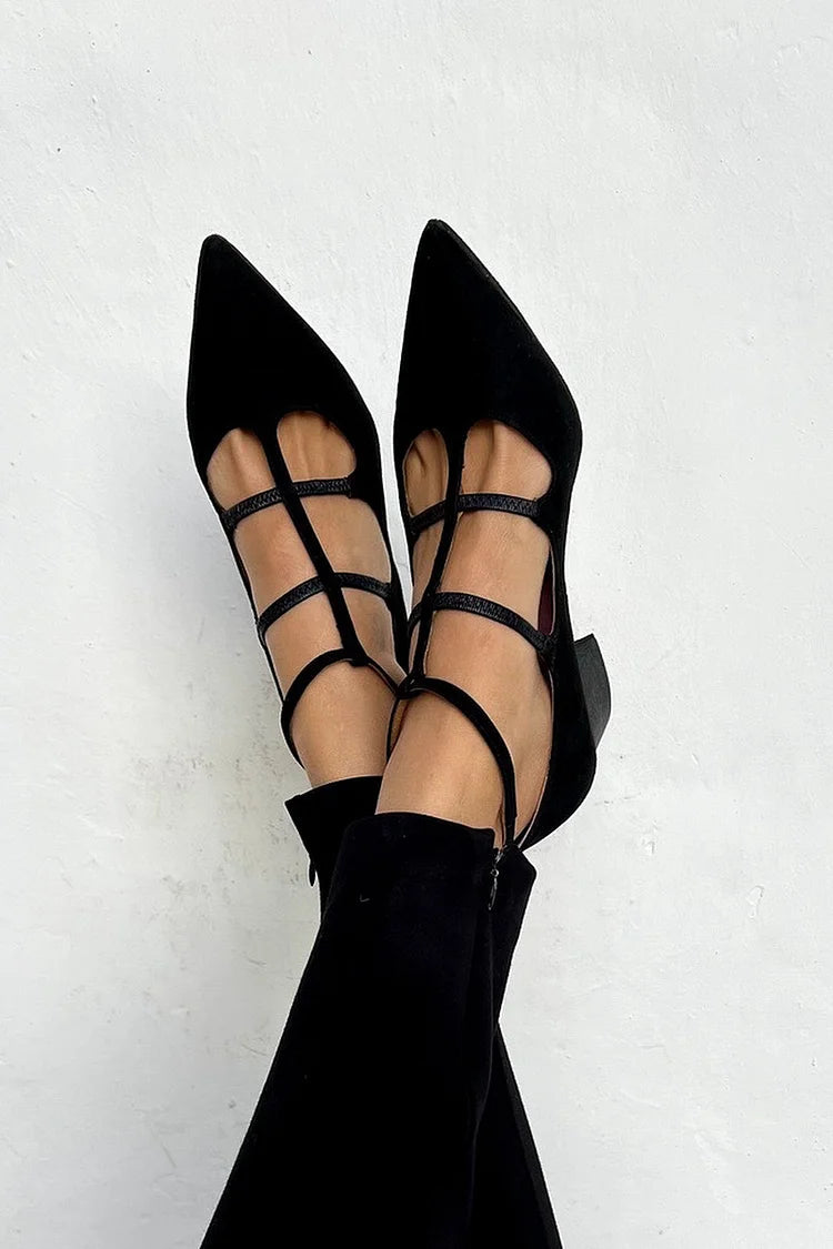 Chic Strappy Pointed-Toe Flats