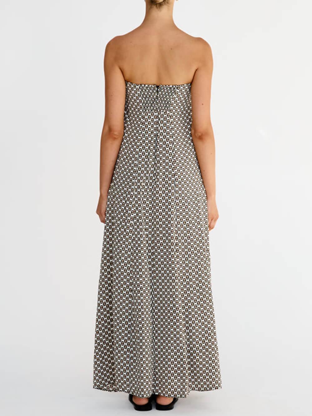 Bohemian Maxi Dress with Diamanté Pattern for Elegant and Casual Style