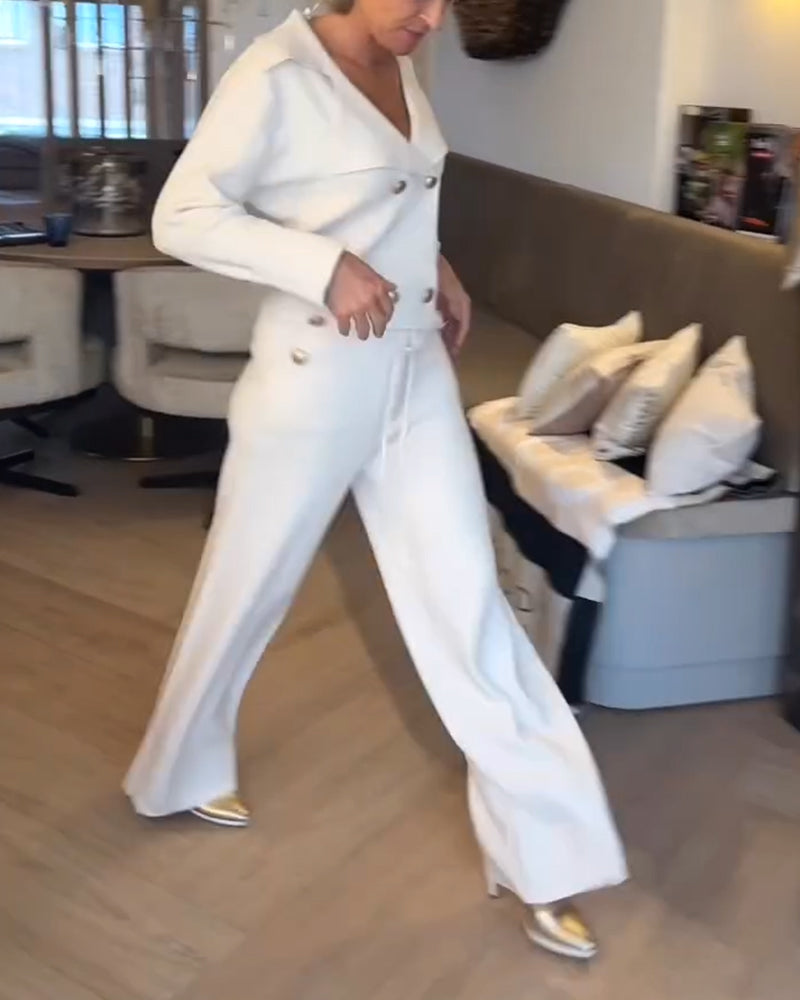 Elegant and Trendy V-Neck Ensemble