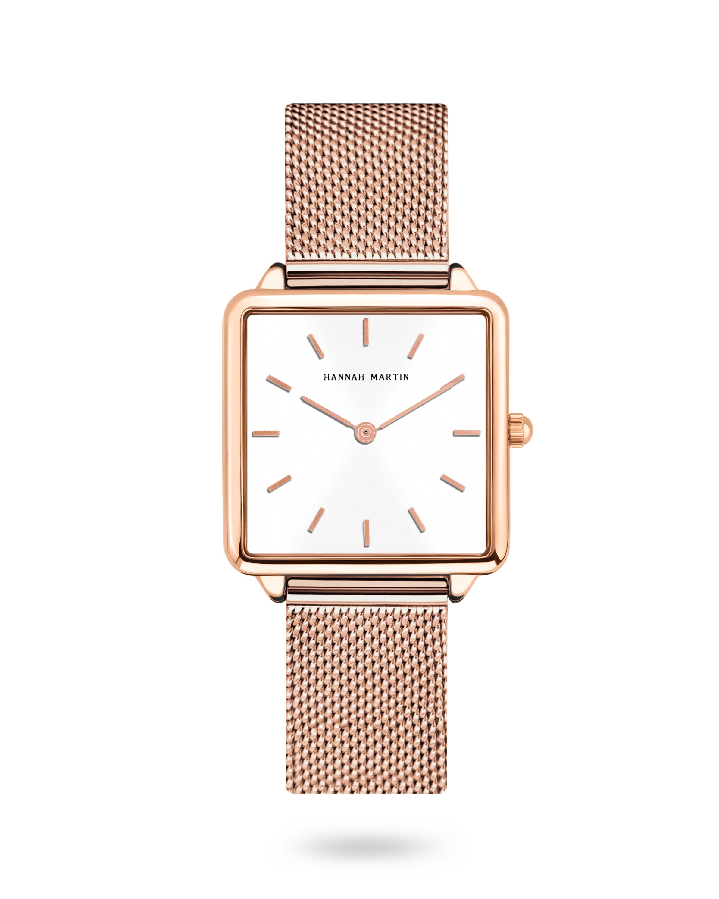 Elegant Rose Gold Square Watch with Mesh Band for a Chic Look