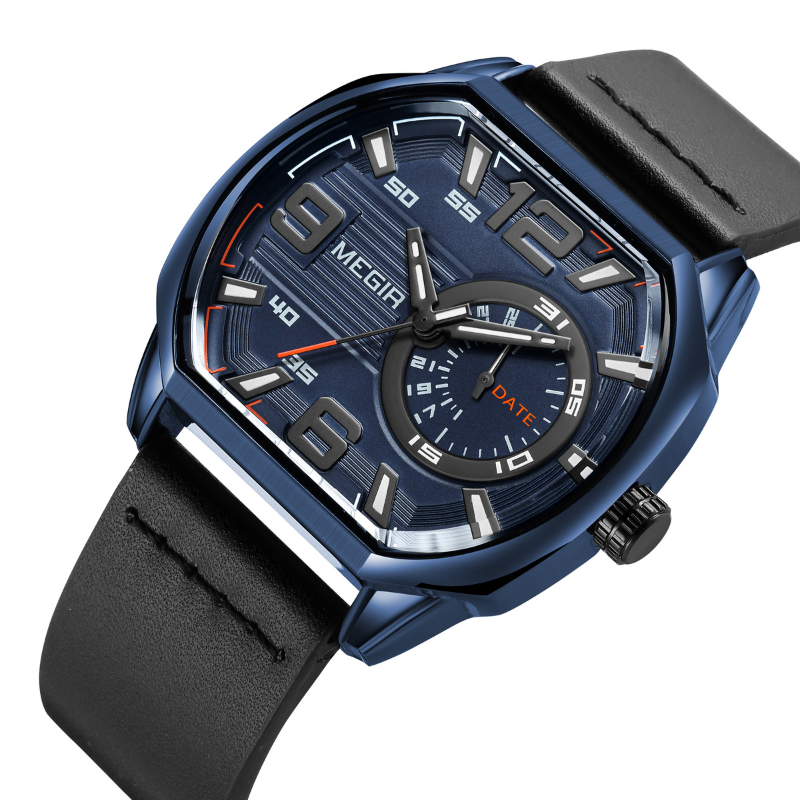 Luxury high-end leather sports watch