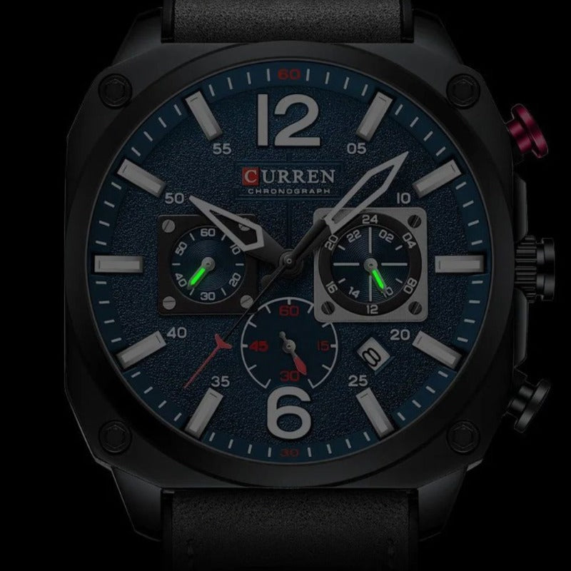 Elegant Leather Bracelet with Quartz Movement for Women and Men