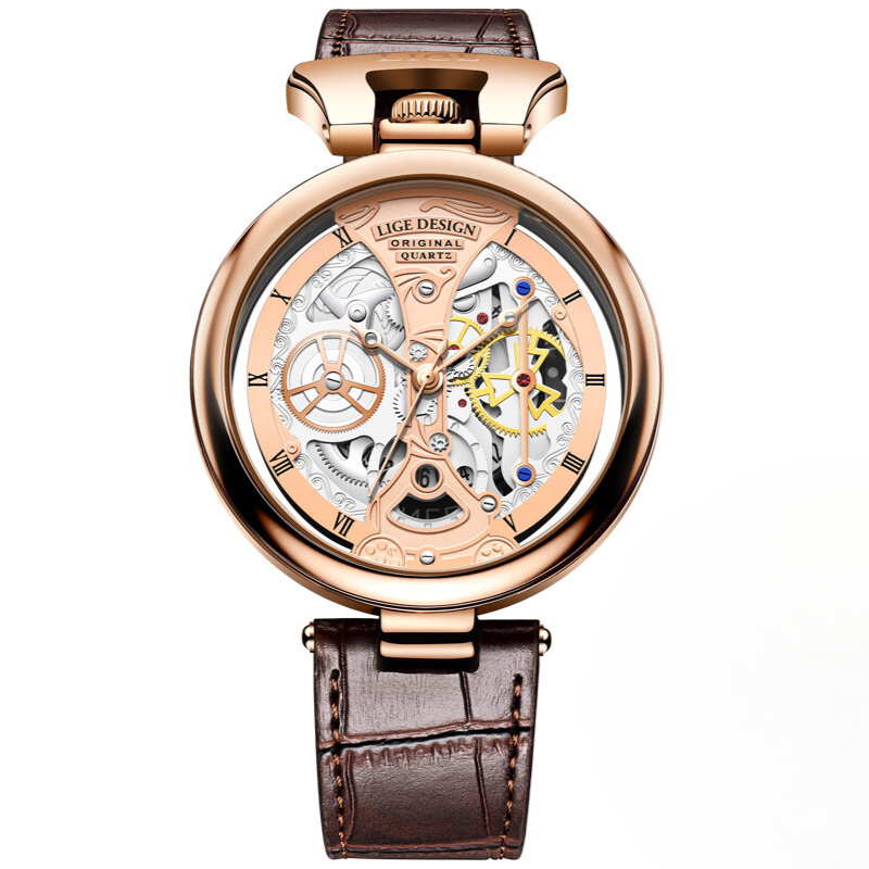 Elegant business watch with hollow design for a sophisticated style