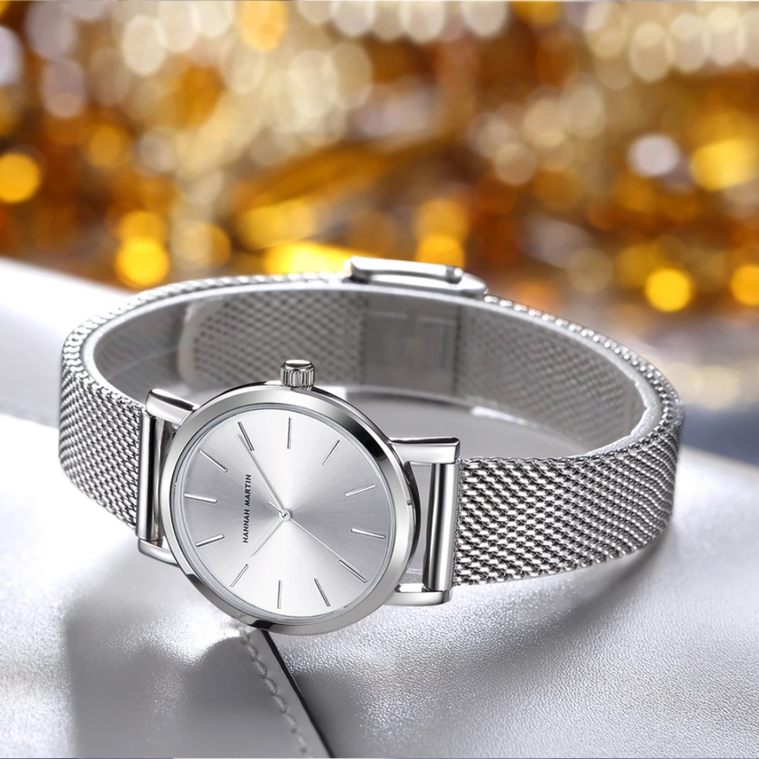 Luxury watch with stainless steel bracelet for a sophisticated style