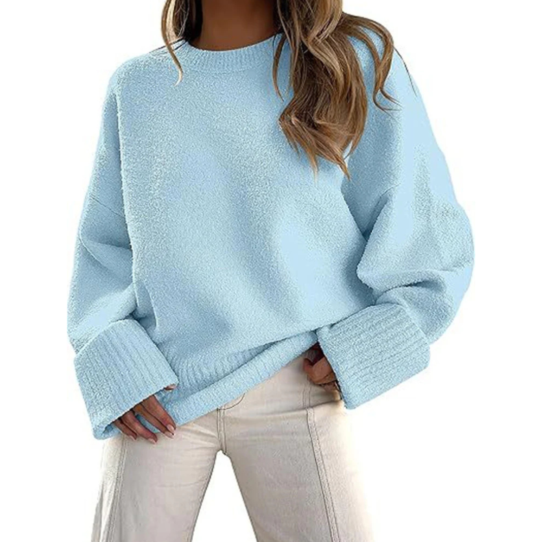 Ultra-Cozy Oversized Fuzzy Knit Pullover Sweater