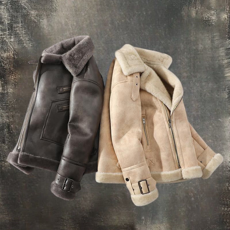 Warm and trendy leather jacket