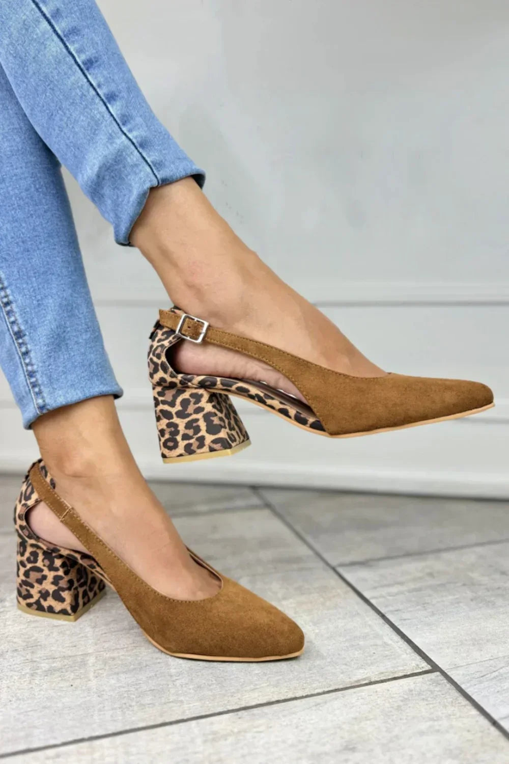 Leopard-Print Slingback Heels