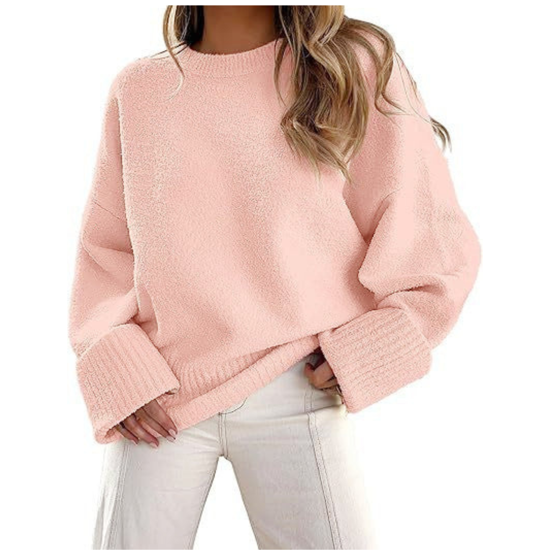 Ultra-Cozy Oversized Fuzzy Knit Pullover Sweater