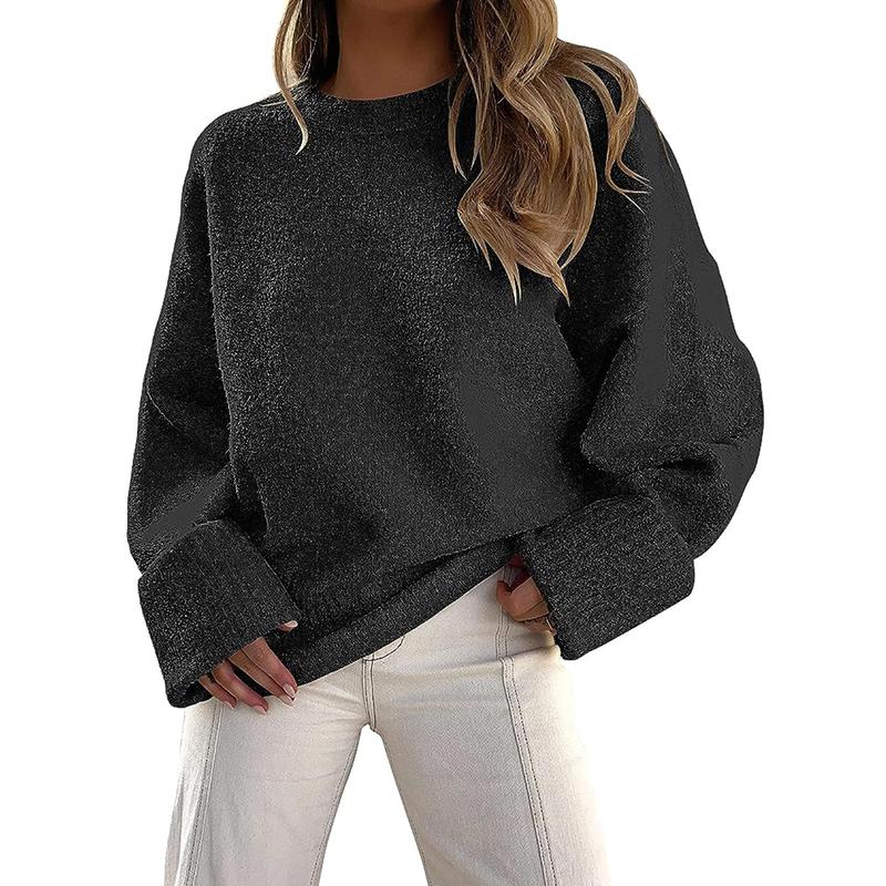 Long-Sleeve Crewneck Pullover Sweater — Effortless Everyday Warmth