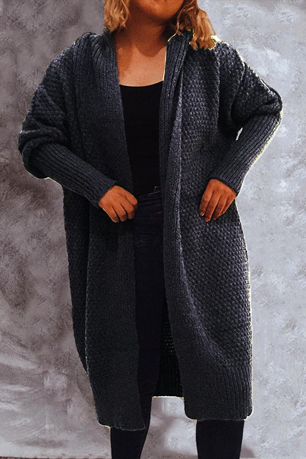 Zarae - Cozy Long Open-Front Sweater Cardigan