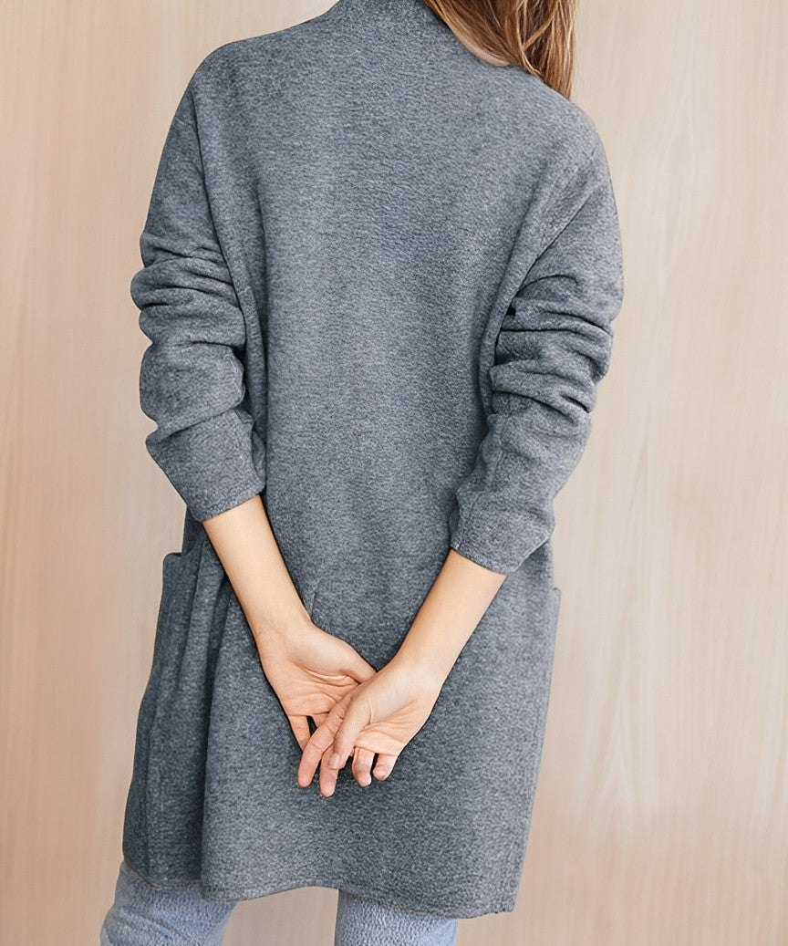 Women's Minimalist Open-Front Cardigan - Sleek, Everyday Layer