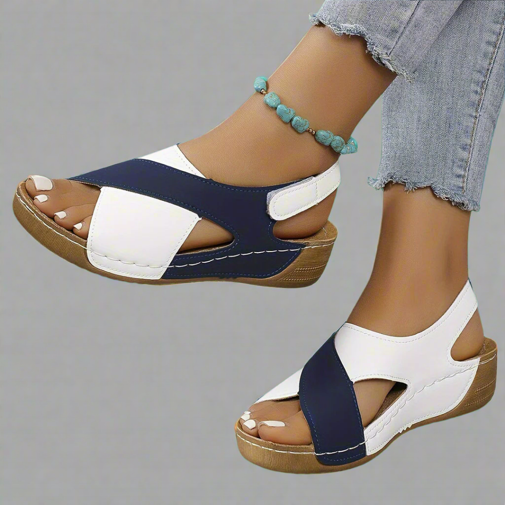 Colorblock Slingback Sandals - Bold, Vibrant Summer Style