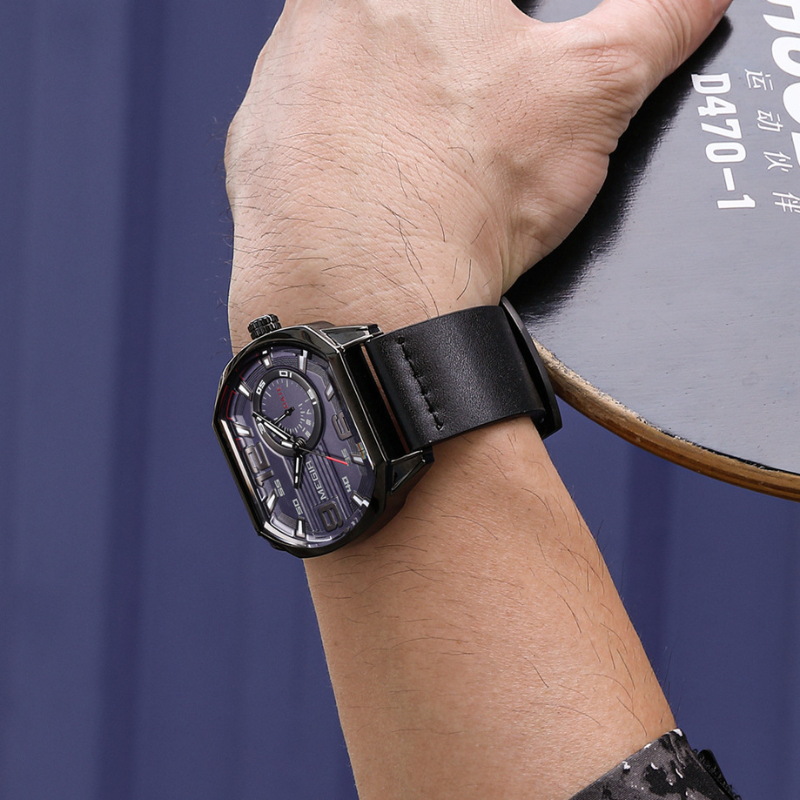 Luxury high-end leather sports watch