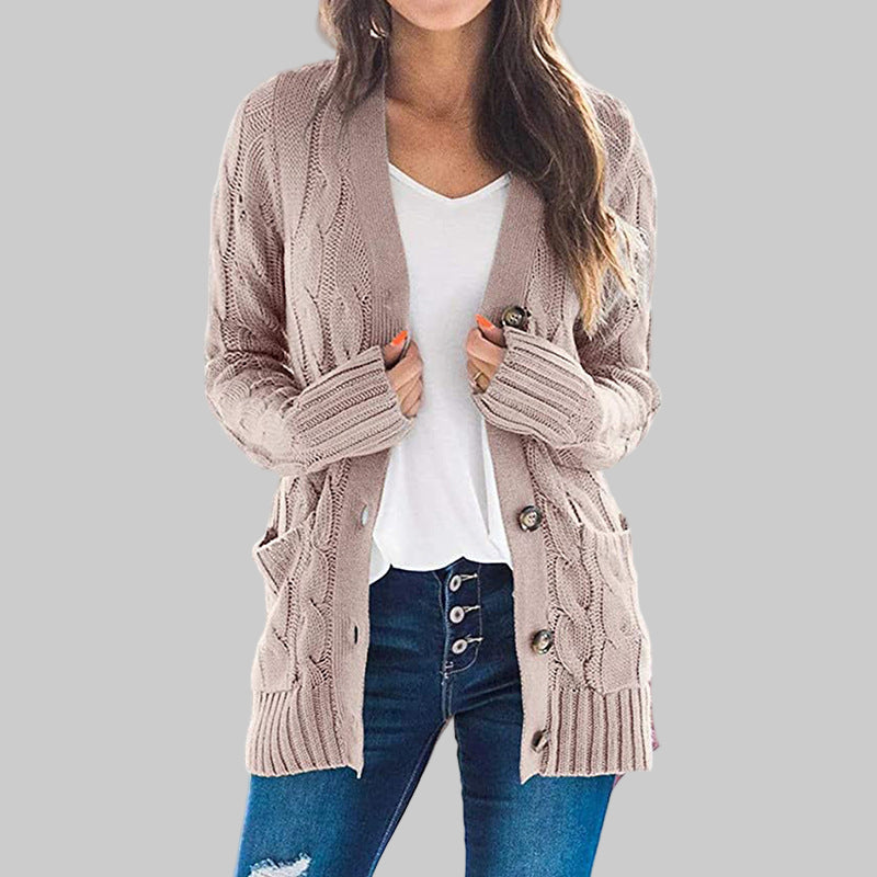 Cozy Casual Long-Sleeve Button-Down Cardigan