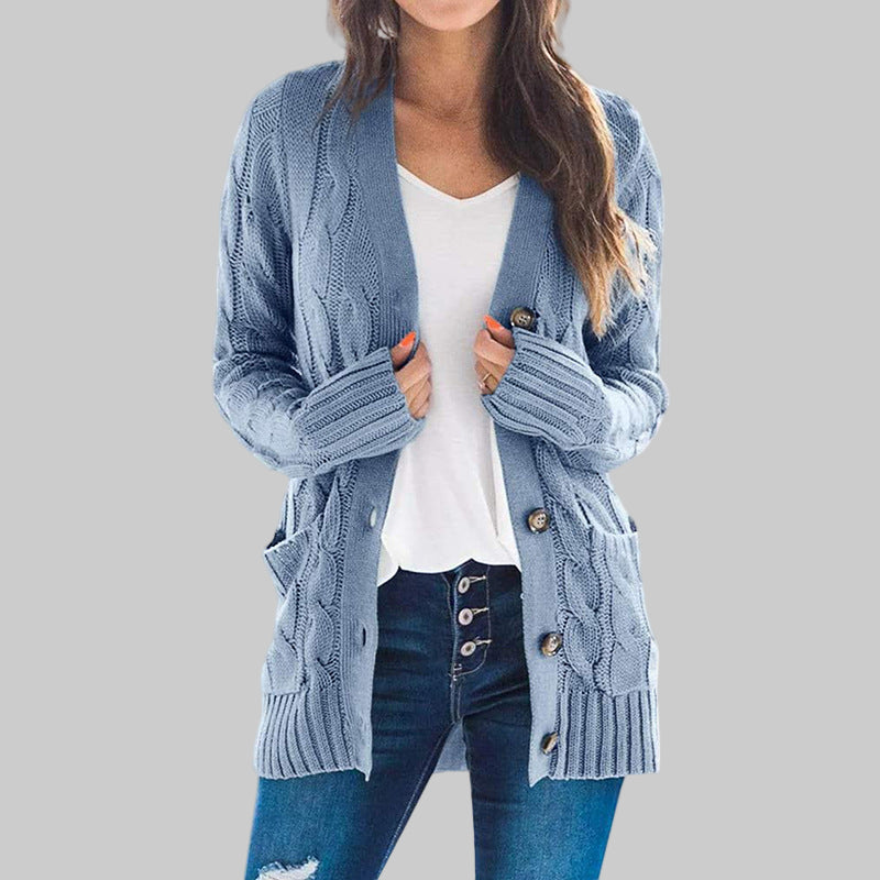 Cozy Casual Long-Sleeve Button-Down Cardigan